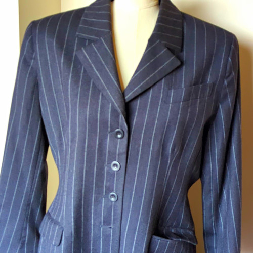 Alexon black wool pinstripe - alexon, uk