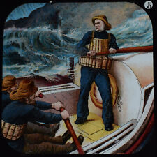 OUR LIFEBOAT MEN NO5 C1910 ANTIQUE Magic Lantern Slide LIFEBOAT RESCUE