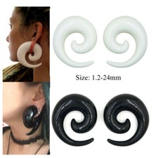 Acrylic Spiral Horn Earring Large Gauge 1.2-24mm Stretcher Ear Plug Piercing