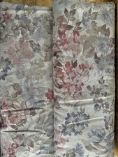 VTG French Floral Scroll Damask Brocade Rose Pastel Tapestry Fabric 9.9 Yard LOT