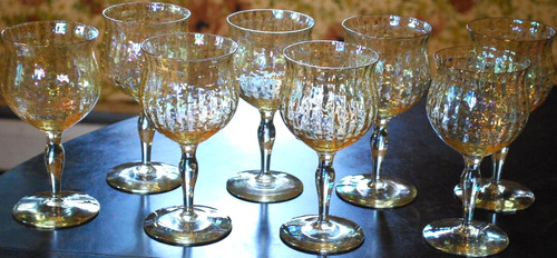 Vintage set yellow luster - 10,