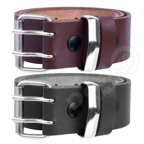Mens leather belt - , double