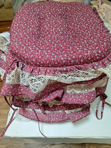 Lace patchwork chair pad - lace,