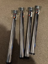 4 x Rothley adjustable table legs, chrome. 60mm diameter x 710mm Brand new.