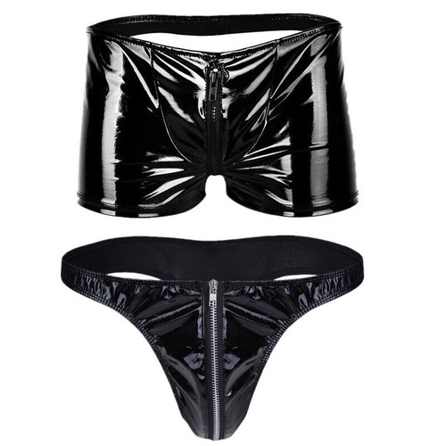 Mens pvc leather shorts - mens,