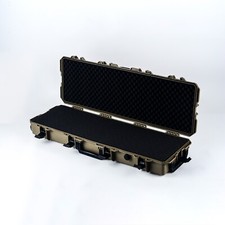 Large Wheeled Airsoft Rifle Hard Gun Case (Wave and pick and pluck) Olive Green