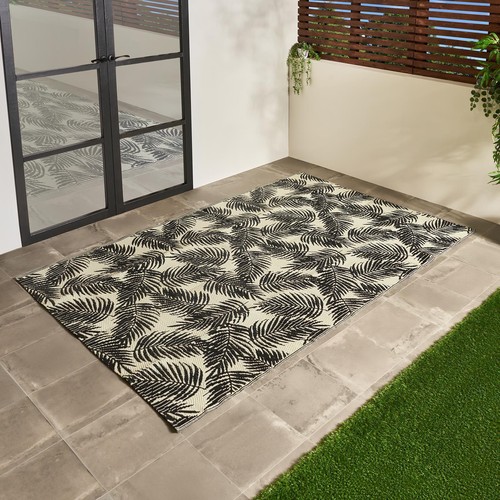 Ohs leaf outdoor rug tropical - rug,