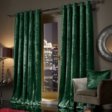 Ring Top Thick Velvet Blackout Curtains Pair Ready Made Eyelet Fully Lined Panel