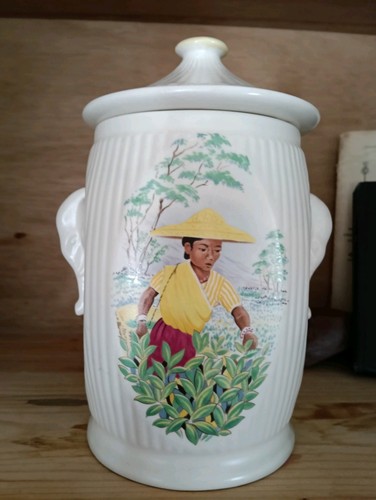 Sylvac pottery tea caddy - tea,