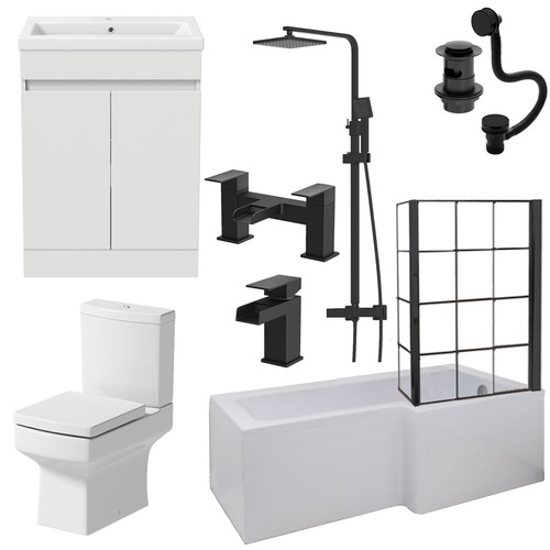 Complete bathroom suite - bathroom, black