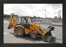 Yellow JCB Backhoe Loader on
