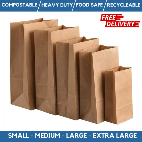 Brown paper bags without - paper,