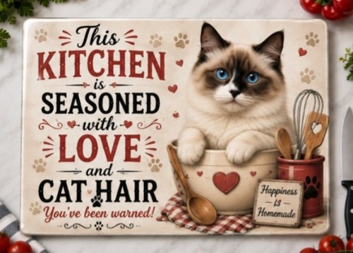 Ragdoll cat glass chopping - ragdoll,