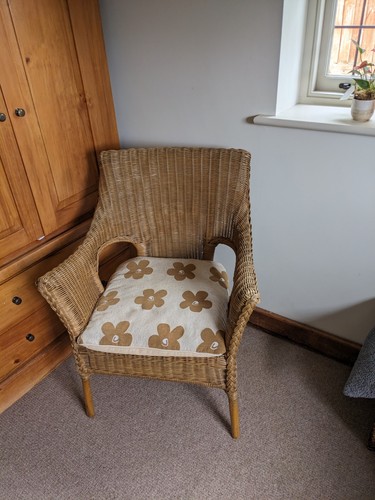 Pair vintage wicker rattan - pair, tub