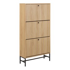 3 Door Shoe Cabinet - Oak