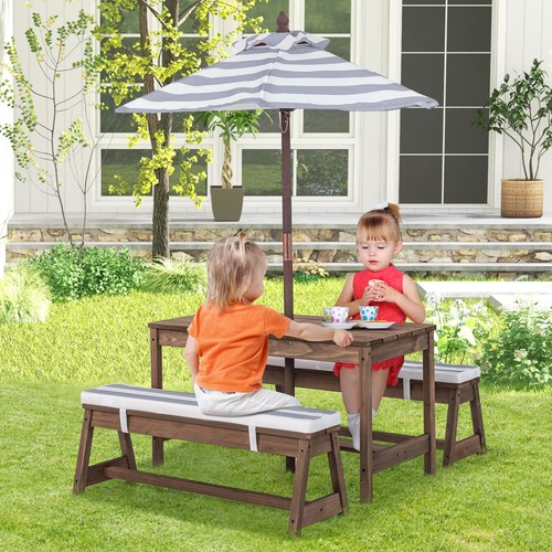 Kids wood table - wood, bench