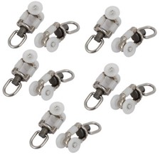 12.5mm Dia Twin Wheel Swivel Ring Curtain Track Rail Rollers Gliders 10pcs