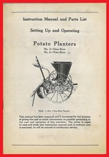 Instruction Manual & Parts List IH McCormick-Deering No 3 & 4 Potato Planter