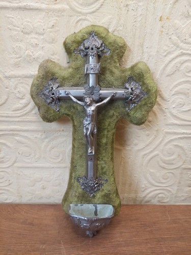 Antique french crucifix home - crucifix,
