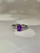 925 Silver Amethyst Adjustable