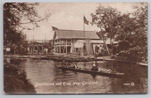 Boathouses and river - and,