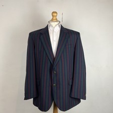 Skopes Boating Blazer Jacket Men's 46L Red Blue Green Striped Regatta 80's