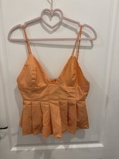 Zara Orange & White Stripe Top