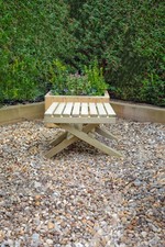 Forest Garden Slatted Table 0.5 x 0.5m Small Wooden Outdoor Patio Table Free Del