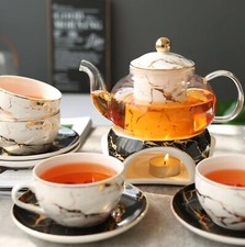 Teapot 10pcs Gift Box Set Gold