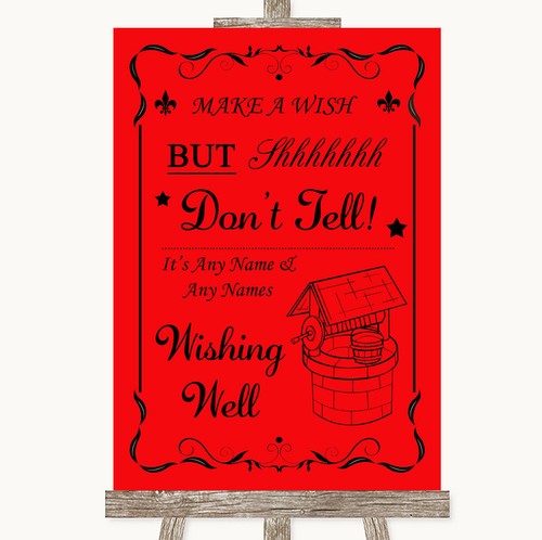 Red wishing well message - red,