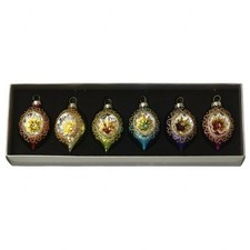 Heaven Sends Set of 6 Colourful Dimpled Baubles - Novelty Christmas Decorations
