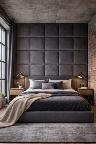 Dark grey velvet square - velvet,