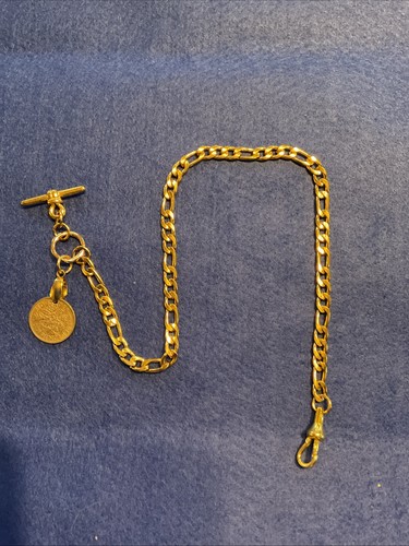 Gold plated single albert - gold,