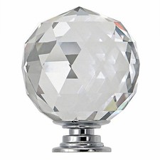 CLEAR CRYSTAL DIAMOND GLASS DOOR KNOBS CUPBOARD DRAWER FURNITURE HANDLE CABINET