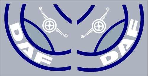 Daf top white blue window - top, white/blue