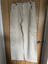 Bershka Beige Cargo Trousers