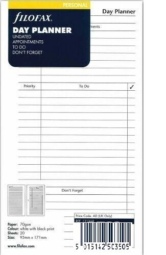 Filofax personal undated day - filofax,