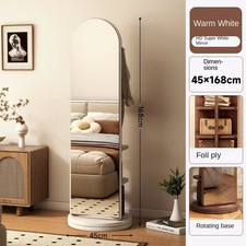 360 deg Rotating Full Length Mirror with Coat Rack
