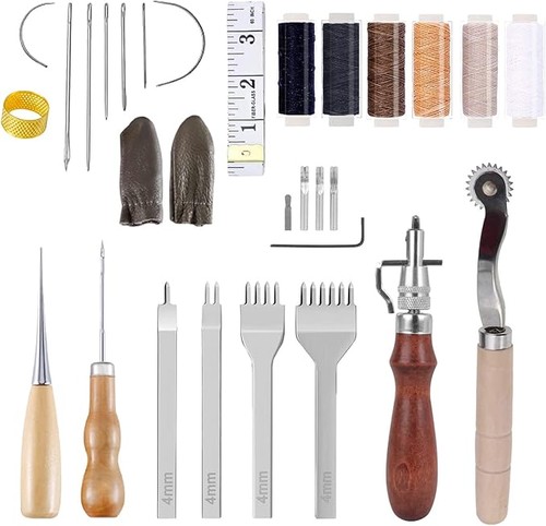 Leather working tools kit - working,