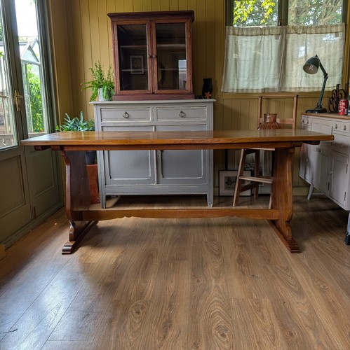 Antique oak church refectory - antique,