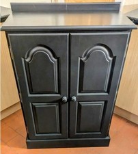 SOLID PINE LINEN,STORAGE,PANTRY  CUPBOARD IN PITCH BLACK FARROW & BALL