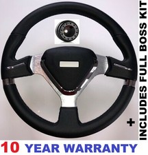 SPORTS RACING STEERING WHEEL & BOSS KIT HUB FIT VW T4 TRANSPORTER 96 ON 3 SPOKE