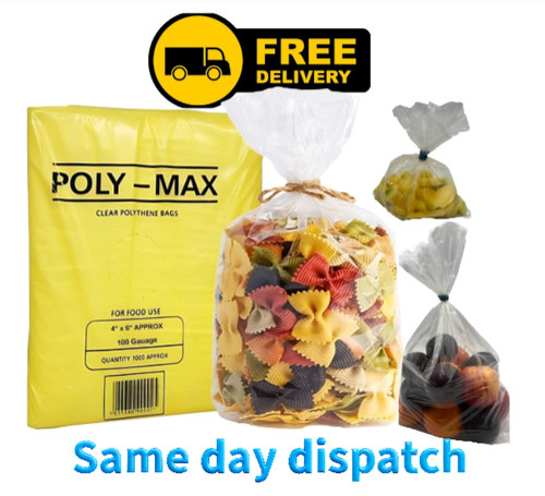 Poly bags clear - bags, plastic