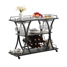 W44" 3-Tier Bar Serving Cart