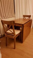 IKEA Leksvik Pine Foldable Large Table And 2 Chairs