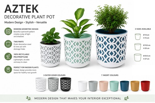 Round indoor plant pots - plant, modern