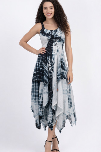Tie dye maxi corset dress - tie,
