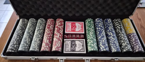 Poker set with aluminium case - set,