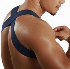 Navy Blue Men Gym Stretchy