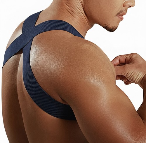 Navy blue men gym stretchy - navy,